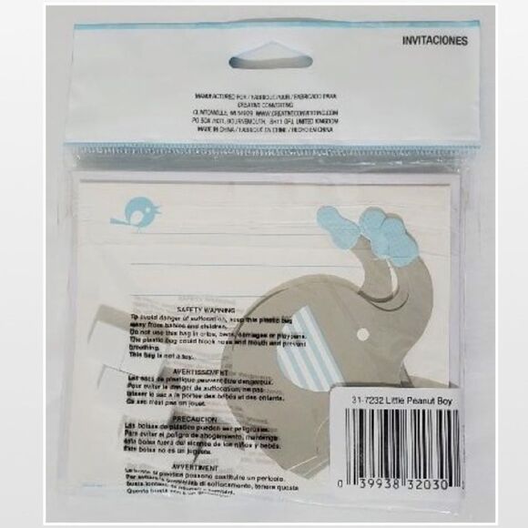 New Kid Blue Elephant Invitations Home - Picture 6 of 11